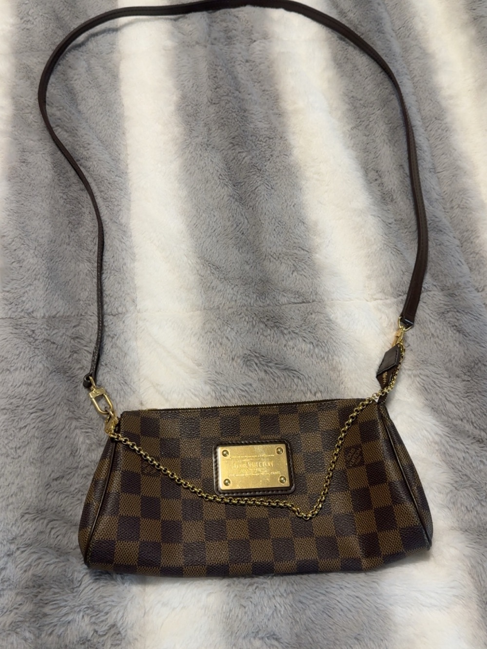 Louis Vuitton Brown Damier Crossbody with Gold Chain